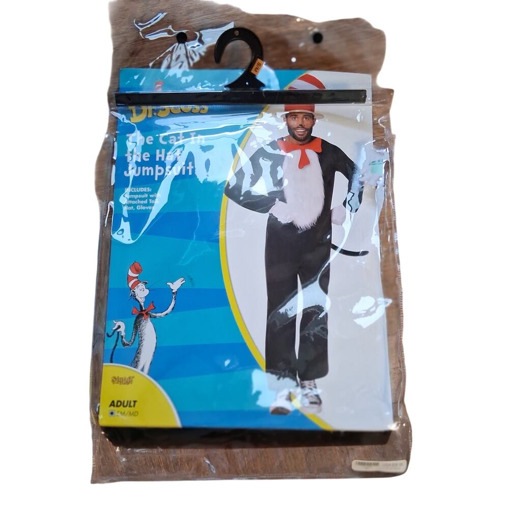 Dr Seuss The Cat in the Hat jumpsuit costume hat gloves adult S M Spirit brand